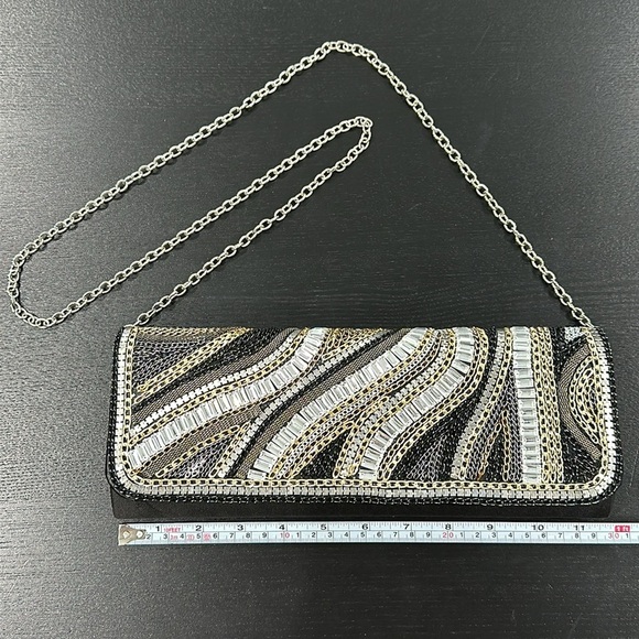 Bebe Chain Design Clutch with Strap - Picture 11 of 14